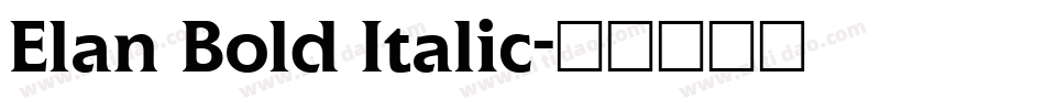Elan Bold Italic字体转换